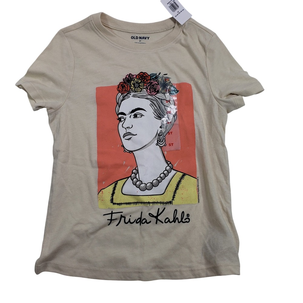 Old Navy Girls Frida Kahlo Graphic Tee 5T Cream‎
